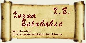Kozma Belobabić vizit kartica